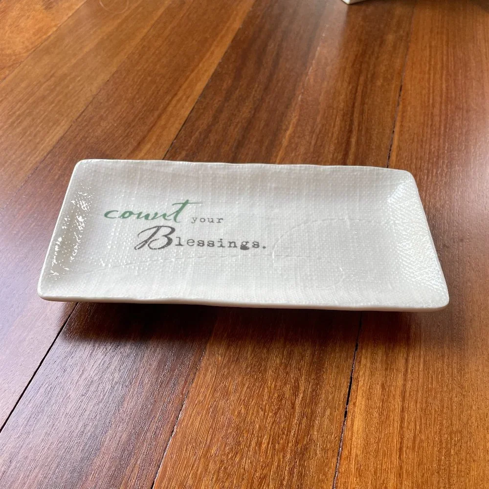 NEW Count Your Blessings Ceramic Trinket Tray from Inspire Me / Dept 56